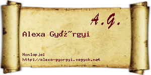 Alexa Györgyi névjegykártya