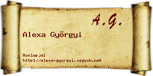 Alexa Györgyi névjegykártya